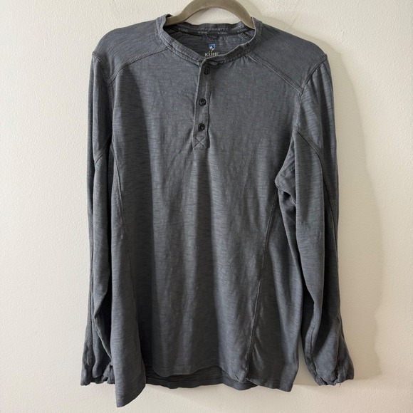 Kuhl Other - Kuhl Mens Gray Cotton Lyocell Blend Long Sleeve Henley Shirt Size Medium